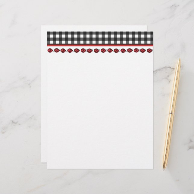 Gingham Ladybug Letterhead (Frente/Verso In Situ)