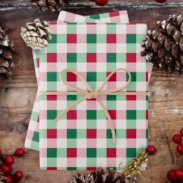 Gingham Natal - Vermelho, Verde e Branco