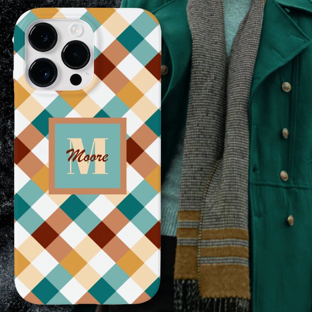 Gingham - Paleta de cor do sol em queda - Capa de  (Gingham - Fading Sun Color Palette - Phone Case by Leapfroglisics Shop)
