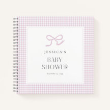 Gingham Pink Arco Baby Girl Chá de fraldas Book