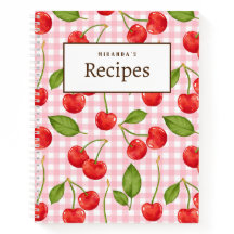 Gingham Rosa e Livro de Receita de Picnic de Cerej