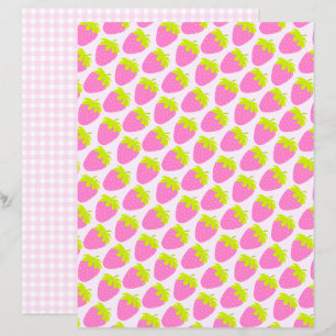 Gingham Rosa Pink Pastel de Morango