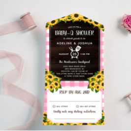 Gingham Rosa Russo Girassóis Girassóis Chá Baby-Q