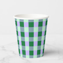Gingham Verde e Lavanda Stripes Karo Padrão