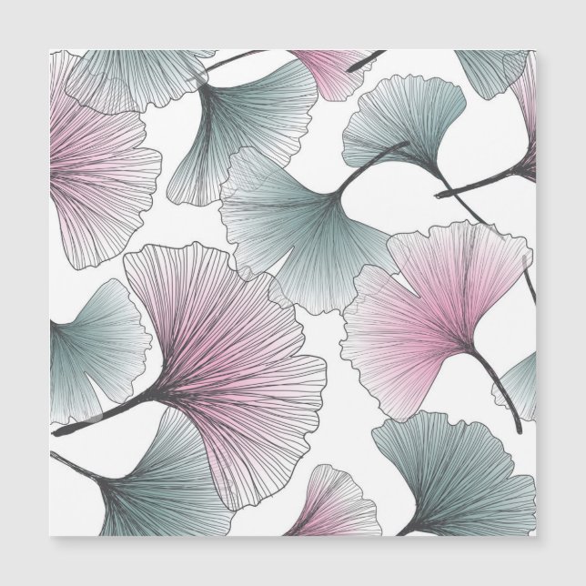 Gingko Biloba desenhada à mão. (Frente)