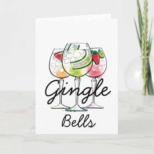 Gingle Bells | Cartões de Natal Gin & Tonic (Frente)