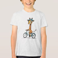 Girafa Andando Bicicleta - Arte Lápis Desenhada à