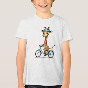 Girafa Andando Bicicleta - Arte Lápis Desenhada à 