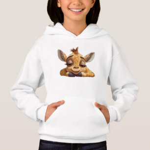 Girafa Bebê de Desenho Animado Fofo com Olhos Sonh