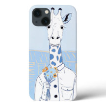 Girafa branca, azul-pop,