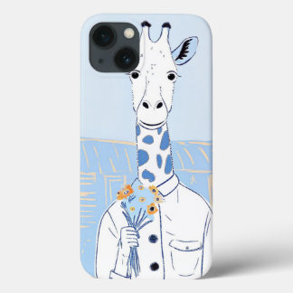 Girafa branca, azul-pop,