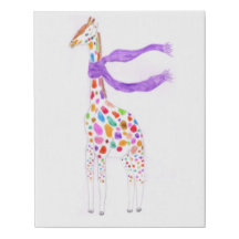 Girafa Colorida com cachecol