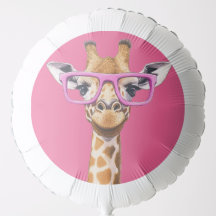 Girafa com Óculos Rosa