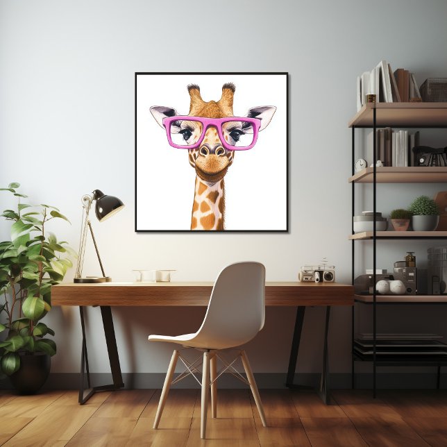 Girafa com Poster de Óculos Rosa (Criador carregado)