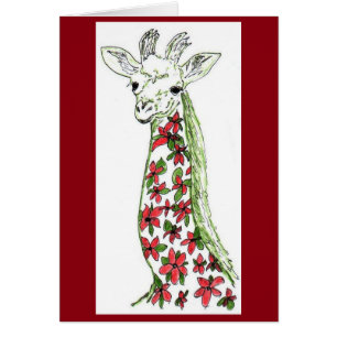 Girafa da flor & cartão africano orgânico da art