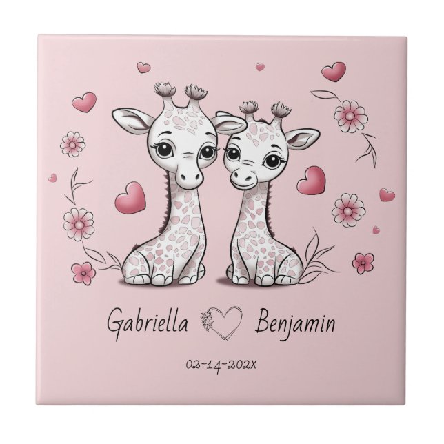 Girafa de Bons Cartoons Amava o Dia do Namorados (Frente)