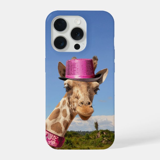 Girafa de chapéu cor-de-rosa brilhante (Verso)