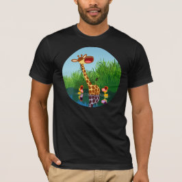 Girafa de desenho animado e camiseta