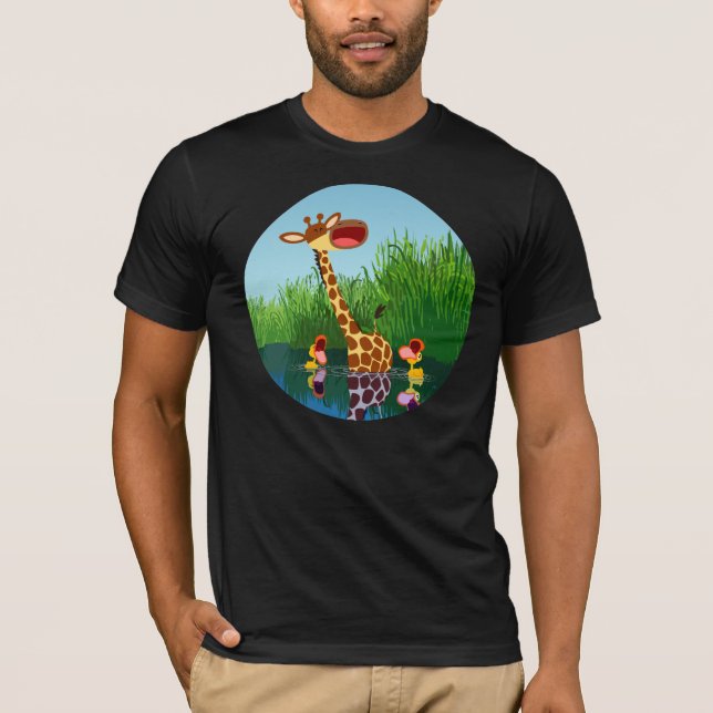 Girafa de desenho animado e camiseta (Frente)