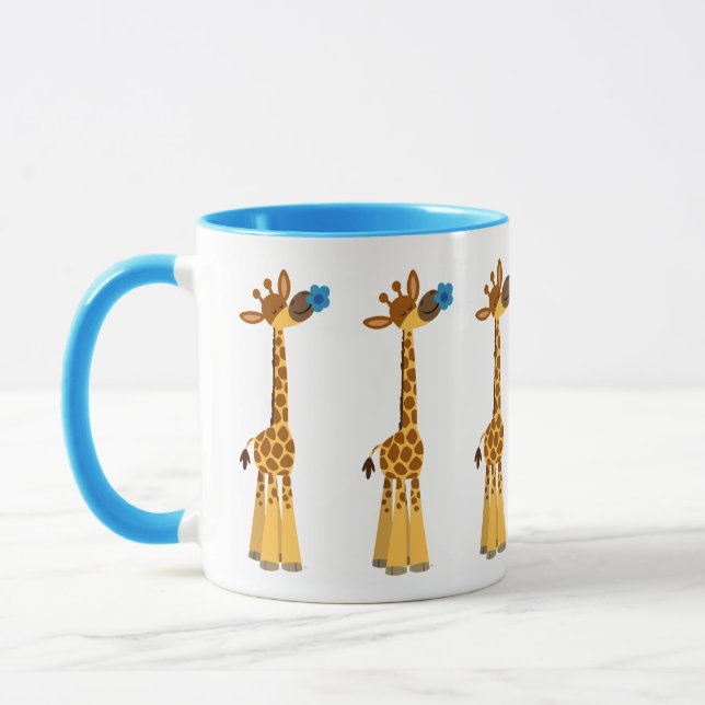Girafa de desenho animado e caneca azul (Esquerda)