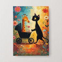 Girafa de Gato Fofo Botão