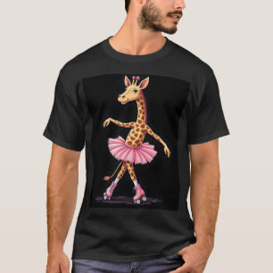 Girafa De Patins Em Tutu Rosa E Camiseta