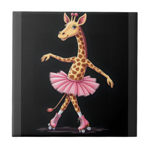 Girafa De Patins Em Tutu Rosa E Regata