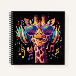 Girafa do Partido Colorido legal com Fones de ouvi