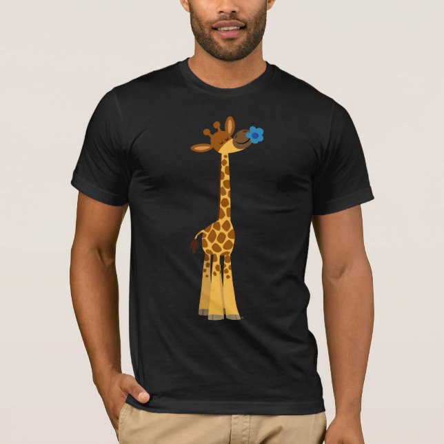 Girafa e camiseta de flores em quadrinhos (Frente)