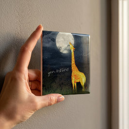 Girafa e Lua | Azulejo de Cerâmica Personalizado