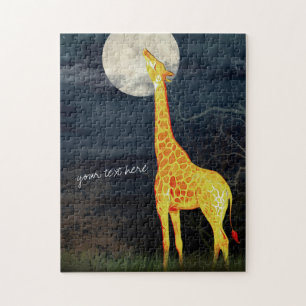 Girafa e Lua Caixa de Presente de Quebra-cabeça