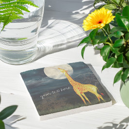 Girafa e Lua | Porta copos de pedra personalizada