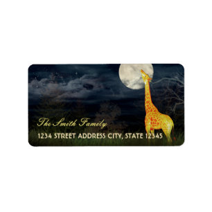 Girafa e Lua   Remessa Personalizada / Etiqueta de