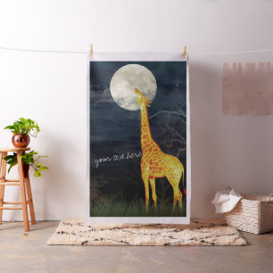 Girafa e Lua Tecido De Algodão Composto Personal