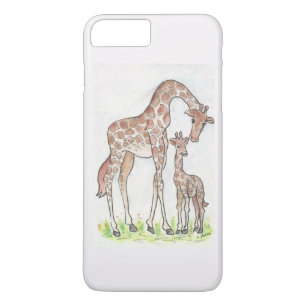 Girafa e seu bezerro numa capas de iphone