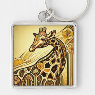 Girafa em chaveiro Art Deco