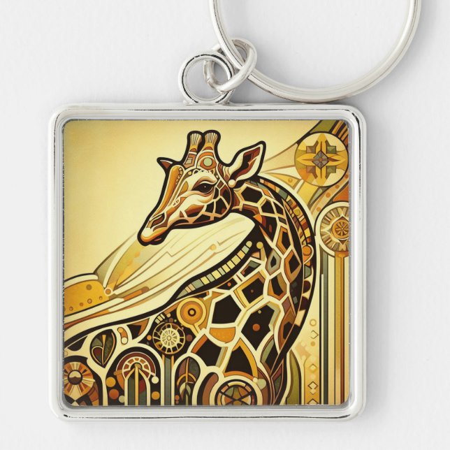 Girafa em chaveiro Art Deco (Frente)