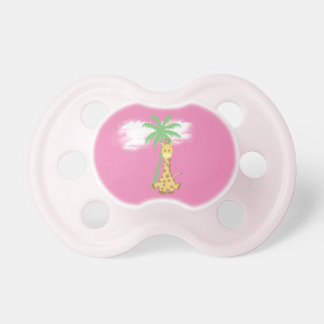 Girafa em chupeta rosa de menina bebê