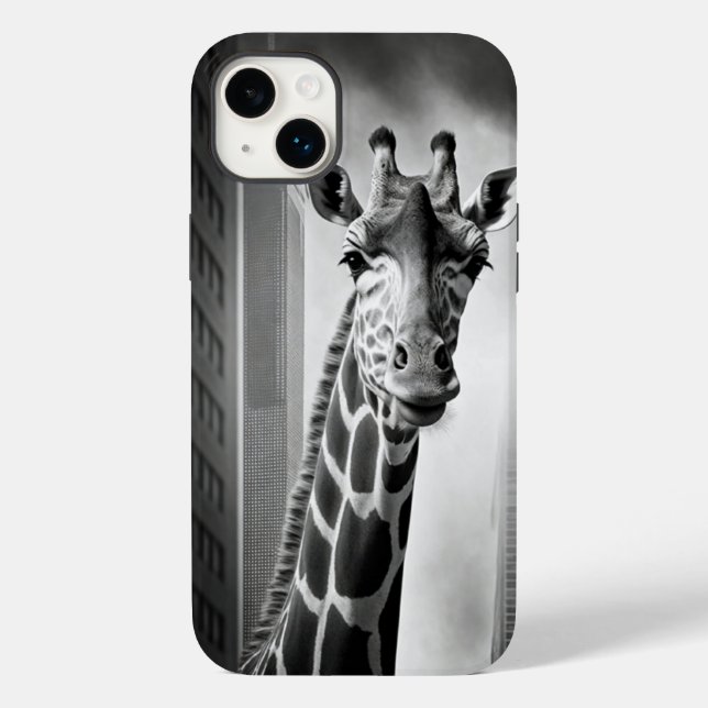 Girafa em uma paisagem urbana (Verso)
