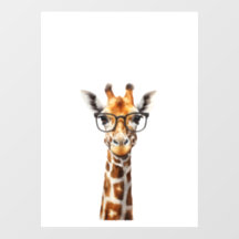 Girafa engraçada com óculos