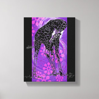 Girafa Flor Roxa III ~ Canvas