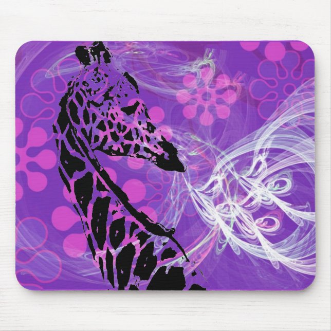 Girafa Flor Roxa ~ Mousepad (Frente)