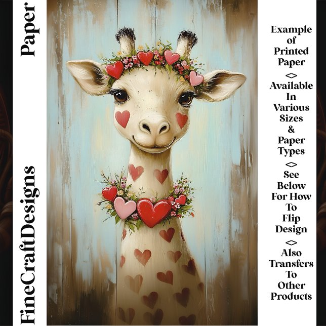 Girafa, Floral Heart Garland CH8 Scrapbook Paper (Criador carregado)