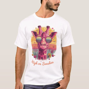 Girafa Groovy Camiseta Masculina Vibrações de So