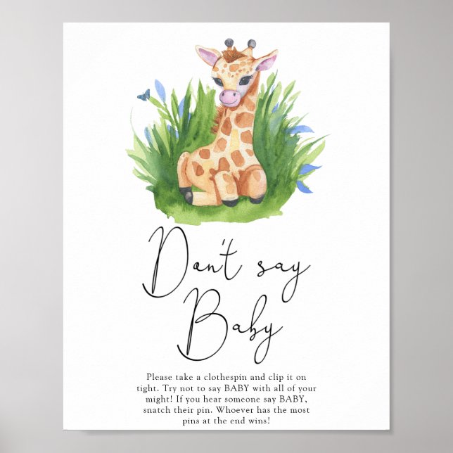 Girafa - Não diga bebê Poster (Frente)