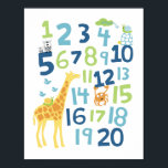 Girafa número berçário impressão<br><div class="desc">Maneira divertida e educacional de iluminar o seu quarto.</div>