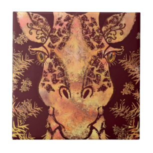 Girafa Olhando - Coleção de Artes de Desenho
