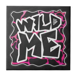 Girafa, rosa quente e Impressão preto