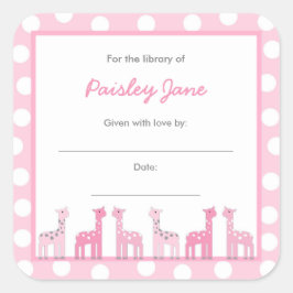 Girafa rosa Traga adesivos para Chá de fraldas de 