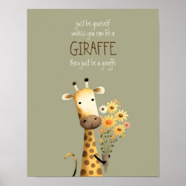 Girafa - Seja você mesmo Poster para Quarto de Cri
